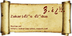 Zakariás Édua névjegykártya